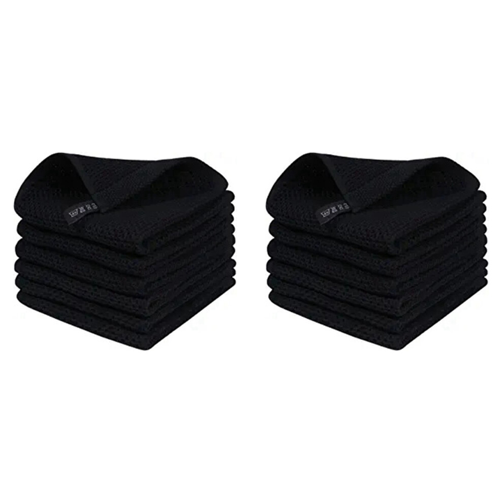 Kitchen Towels, 12Pcs Weave Ultra Soft Absorbent Dish Towels Quick Drying Dish Cloths, 12In