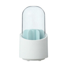 Cubo de Almacenamiento Giratorio para Brochas de Maquillaje, Tocador, A Prueba de Polvo con Tapa, Soporte para Bolígrafos, Caja de Almacenamiento de