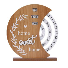 Desk Date Display Rotating Calendar Decorative Manual Rotating Calendar Reusable Daily Desktop Calendar B