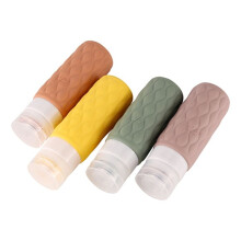 4Pcs 100ml Silicone Travel Bottles Set for Toiletries Leak Squeezable for Cosmetic Shampoo Cream Conditioner Lotion Soap