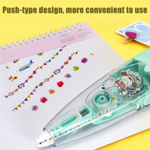 4PCS Cartoon Pattern Decorative Tape,Decorative Pens DIY Cute Animals Press-Type Pen,DIY Lace Correction Tape