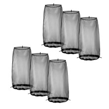 6 Pcs Wig Storage Bags Adjustable Wig Bag with Drawstring Portable Travel Organizer for Keep From Dirt Dust Black