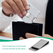 20Pack Stainless Steel Money Clip Silver Slim Cash Clip,Card Holder Metal Money Clips Minimalist Pocket Cash Wallet