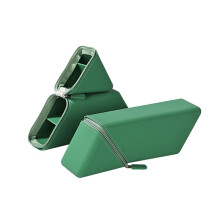 Elegante Portalápices de Silicona, Estuche Plegable para Lápices, Organizador de Gran Capacidad para Escritorio, Oficina y Estudio, Color Verde.