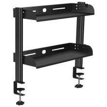 2-Stufiges Klemmregal für Den Schreibtisch, Ohne Bohren, Schreibtisch-Organizer, Platzsparend, Verstellbare Metall-Computer-Desktop-Klemme