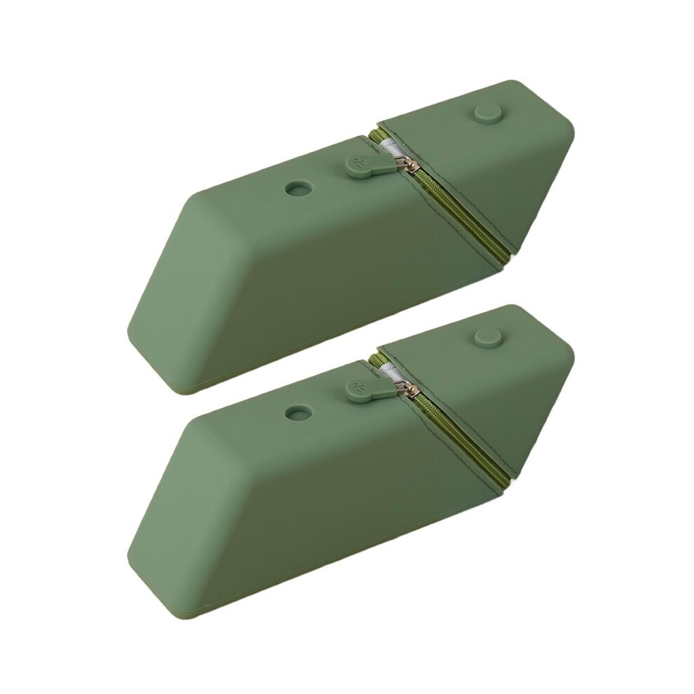 Tauoh 2Pc Large Capacity Student Pencil Case Silicone Pencil Case Gradient Rectangular Stationery Organizer Pencil Bag