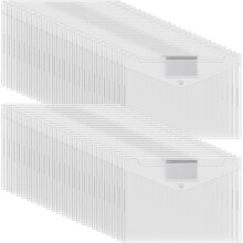 50 Pcs Plastic Envelopes File Folders with Snap Button Closure Document Organizer for Letter A4 Size Home Office
