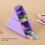 2pc Large Capacity Student Pencil Case Silicone Pencil Case Gradient Rectangular Stationery Organizer Pencil Bag Violet 3