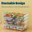 2 Pcs 5.5qt 9 X 13 Plastic Portable Project Case with Snap-Tight  Clear Stackable Storage Box with Lids 4