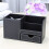 2pcs PU Leather Multi-Function Desk Stationery Organizer Storage Box Pen/Pencil,Cell Phone,(Black-Flannel) 4