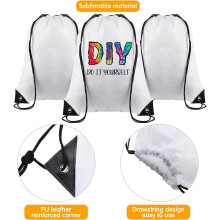 60 StüCk Leere Sublimations-Kordelzugbeutel, Kordelzug-Rucksack, GroßE Hitzepresse-Sublimationsbeutel, Wiederverwendbare Cinch-Beutel, Sackpack