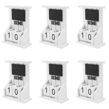 6X Wooden Desk Block Calendar-Perpetual Calendar Month Date Display Home Office Decoration (White)