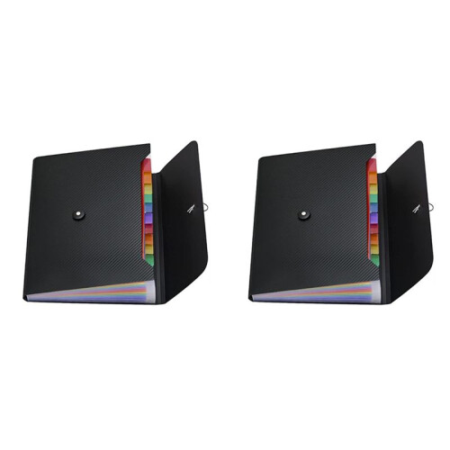 2X File Organizer Expanding File Folder, 13 Pockets , A4 Letter Size Paper Document Receipt Folder for Classroom, Home