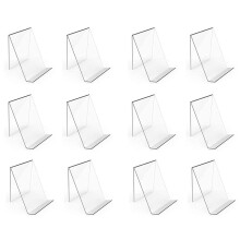 12 Pack Acrylic Book Stand, Clear Book Display Easel, Acrylic Book Stand Holder for Displaying Comic Books, Albums