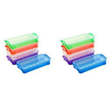 20Pcs Large Capacity Plastic Pencil Box Clear Plastic Pencil Case Crayon Box with Snap Tight Lid Watercolor Pen Storage