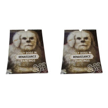2X Renaissance Calendar,2025 Wall Calendar Art - Special Thick Sturdy Ugly Dog Wall Calendar for Organizing