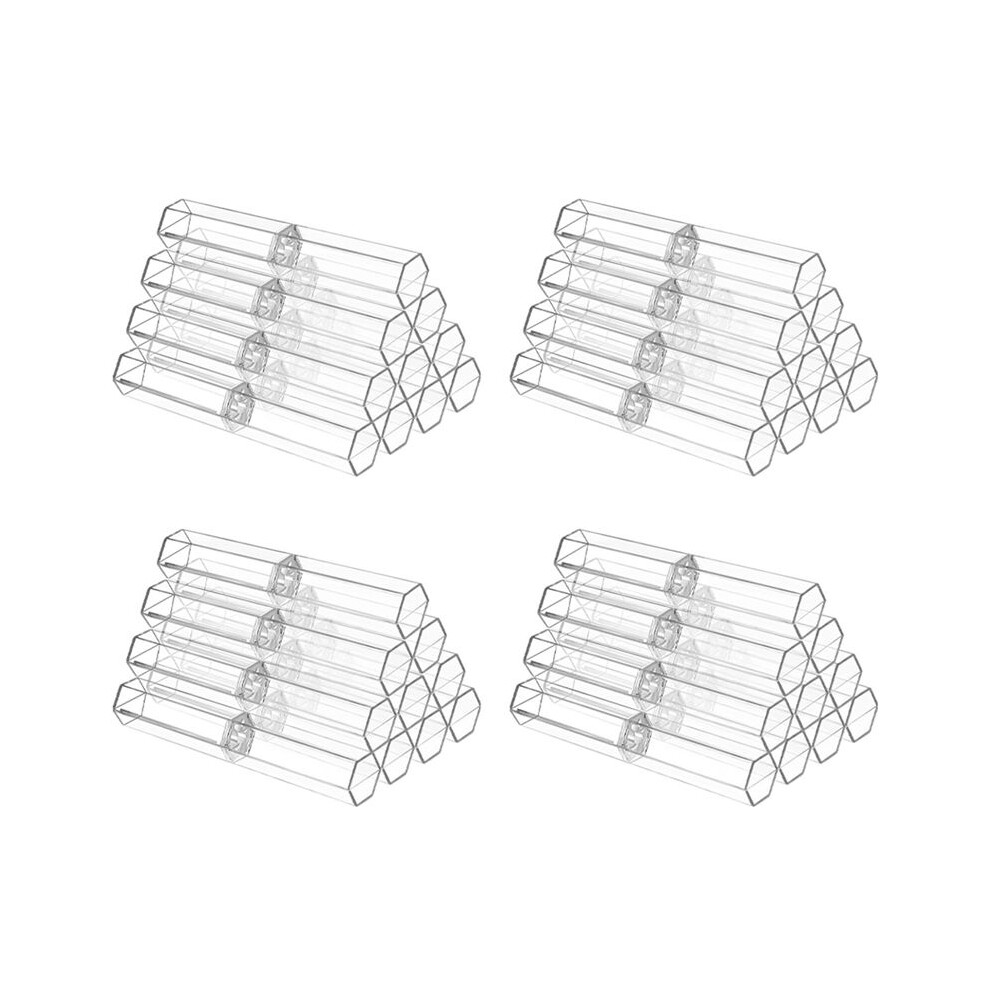 40 Pcs Acrylic Pen Boxes Clear Ballpoint Pen Case Pencil Gift Box Pen Storage Container Hexagon Single For School Office 6032651165061