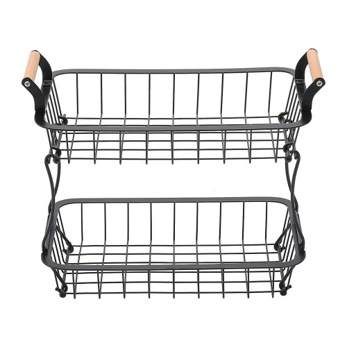 Living And Home 2 Tier Wire Fruit Basket For Fruit or Produce 2