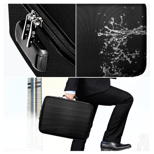 Fireproof Document Storage Lock Bag,Carry Wallet,Multi-Layer Portable Document Storage,Suitable for Important Documents 2