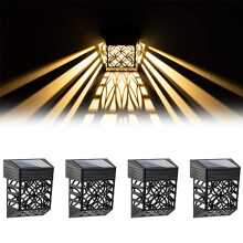 Lot de 4 lampes solaires de clôture étanches IP54 pour appliques murales de jardin