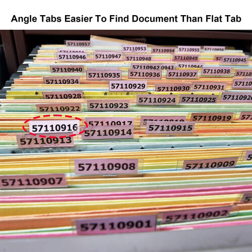 60 Sets Hanging File Tabs and Inserts,Colorful File Folder Labels Filing Tabs for File Identification, Easy to Read 2