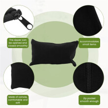 15 Pcs Black Blank Canvas Bag 8.3X4.7in Stationery Storage Zipper Bag Diy Graffiti Pencil Case Diy Gift Bag