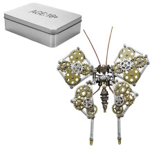 3D Metal Puzzle DIY Steampunk Butterfly Model Kit for Adults, 333PCS Stainless Steel Collectible