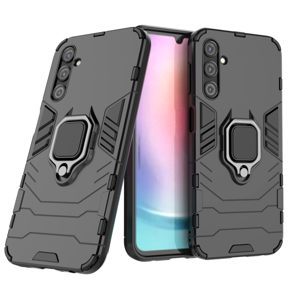 Case For Samsung Galaxy A24, Military Grade Shockproof Dual Layer Pc Tpu Cover With Raised Camera Lip, Black 9073542365334