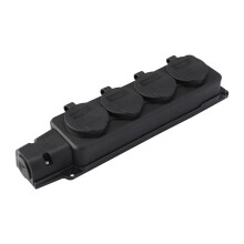 Europäischer Standard, Deutsche Steckerplatte mit Abdeckung, Wasserdichte IP54-Steckdosenplatte, 4-Positionen-Gummi-Steckerplatte