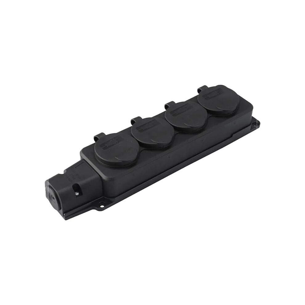 European Standard German Plug Plate With Cover Ip54 Waterproof Socket Plug Plate 4 Position Rubber Plug Plate 4713063241537