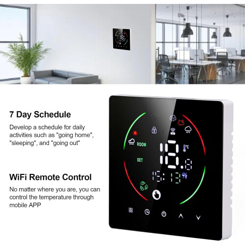 Smart WiFi Thermostat for Home with App Control, Energy Saving LED Touch, 7Day Programmable 2