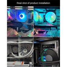 120mm RAM Module Cooling Pump Radiator Support Drainage Reservoir Mount Bracket Holder Heatsink Fan Holder Stand Black