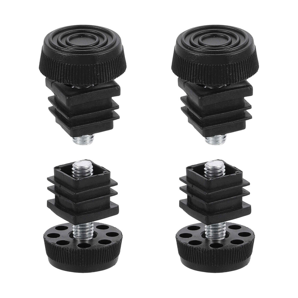 Adjustable Furniture Leveling Feet Set Of 4, 20X20mm Square Inserts For Tables And Chairs, Black 9169991134574