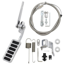 Universal Aluminum Throttle Pedal with Stainless Steel Braided 36in Throttle Cable Kit with 24in Sleeve Car Accessories
