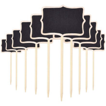 Mini Chalkboard Signs with Stand, Reusable Small Wooden Labels for Pantry, Events, and Parties (12pcs)