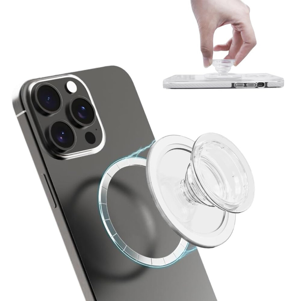 Phone Ring Holder With Foldable Ergonomic Grip And Stable Kickstand Compatible With Magsafe For Smartphones And Tablets 9073542365426