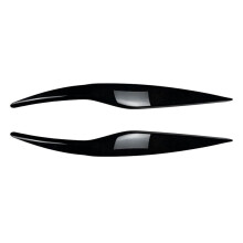 Pour  Fiesta MK6 2008-2012 Noir Brillant Couvercle de Phare Avant Lampe Frontale Garniture de Sourcil de PaupièRe