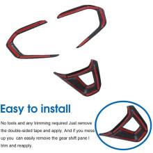 For Seeker Trax 2023 2024 Car Steering Wheel Cover Trim Decorative Interior Accessories , ABS Carbon Fiber