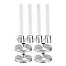 Einmachglas-Tischfackeln-Sets, 4Er-Pack Deckel mit Normaler ÖFfnung und Schutzrohr, Langlebige Glasfaserdochte und Kappen
