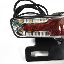 Electric Bicycle Tail Light with Turn Signal and Brake Light Compatible with 12-80V Brake Light for Brightening(6Pin)
