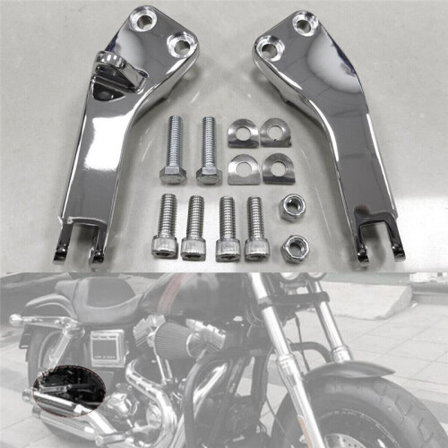 Chrome Passenger Foot Peg Mount Bracket for  Dyna Super & Wide Glide 06-17 2