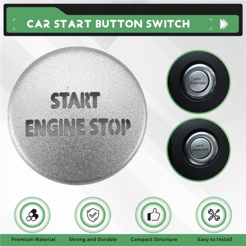 Engine Start Stop Push Button  Sticker Cover for LR4  4 &   Sport 2010-2013, Silver 1
