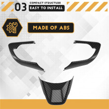 Auto Stuurwiel Decoratie Cover Trim Stickers voor Jimny 2019 2020 2021 2022 Accessoires, ABS Carbon Fiber