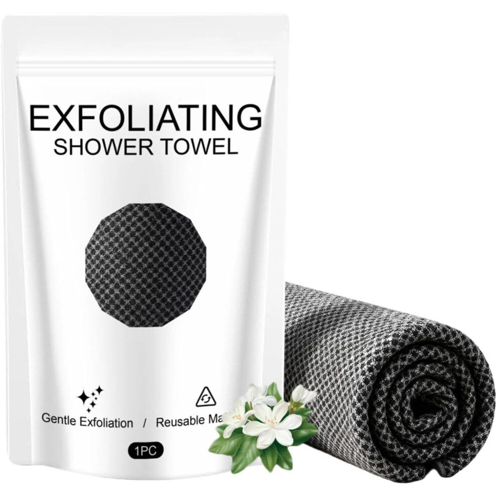DualSided Exfoliating Bath Towel with ExtraLong Back Scrubber, QuickDrying TravelFriendly Body Cloth