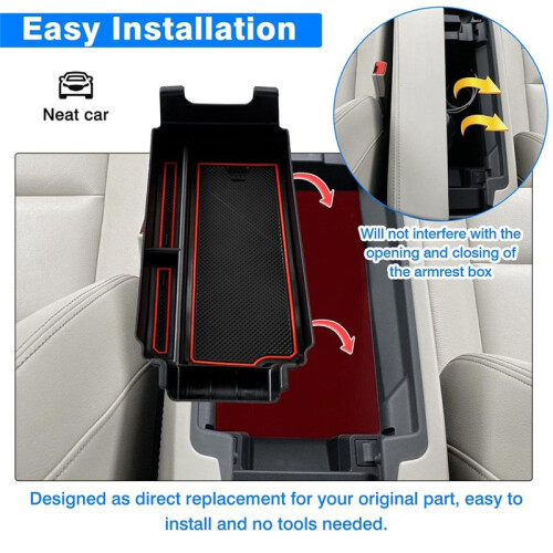 For  Rogue 2021 2022 2023 Center Console Armrest Storage Box Insert Tray Interior Accessories 1