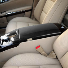 Carbon Fiber Texture Center Console ArmstöD Box Telefonskydd Urtavla Hus för S Class W221 2007-2013