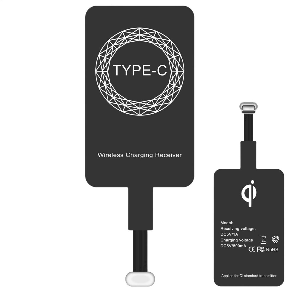 Fast Wireless Charging Receiver For Type C Phones, Slim Plug And Play Qi Adapter For Android 9073542365570