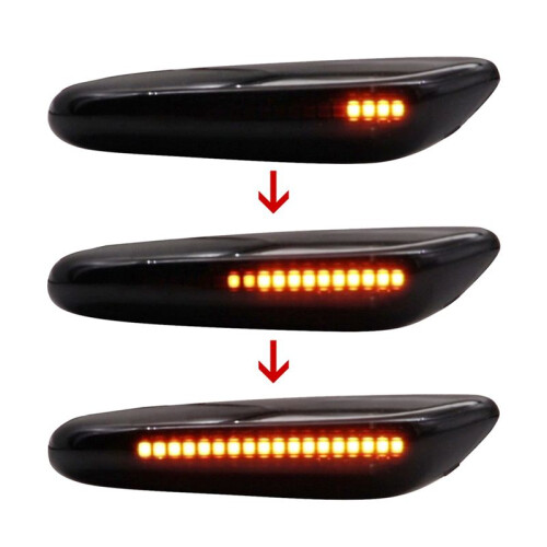 For  328i E90 E91 E92 E93 E46 E60 Smoked LED  Side  Light Sequential Turn Signal Lamp X2 2