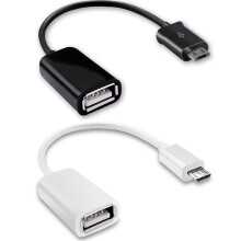 OTG Micro USB Adapter 2 Pack for LG K10, Speed Data Transfer, Keyboard and Mouse Compatible, Black and White