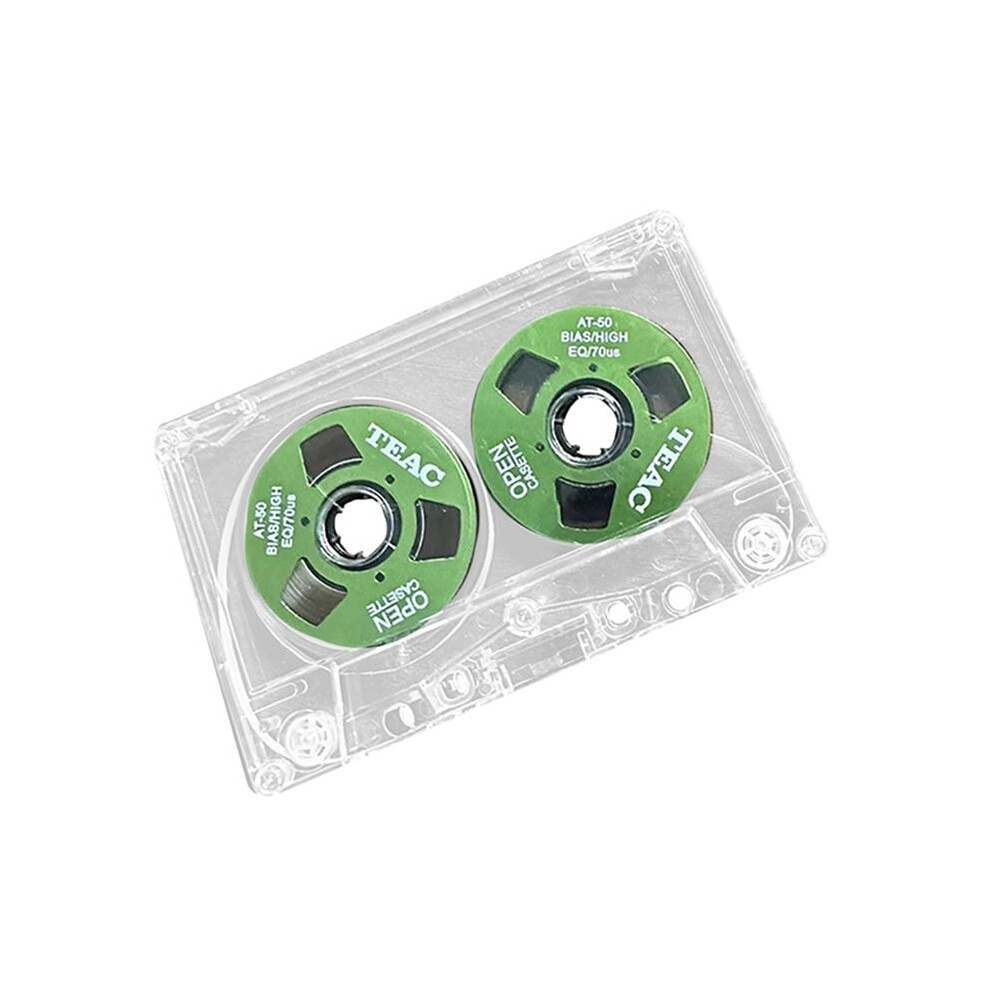 Double-Sided Color Housing Empty Tape Metal Can Record 55 Minutes Empty Tape Blank Cassette Tape, Green 6031762650787